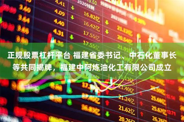正规股票杠杆平台 福建省委书记、中石化董事长等共同揭牌，福建中阿炼油化工有限公司成立