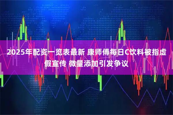 2025年配资一览表最新 康师傅每日C饮料被指虚假宣传 微量添加引发争议